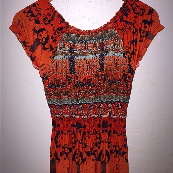 Just Funky Orange Maxi Dress - Picture 4 of 5